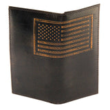 American Flag Burnished Leather Secretary Wallet