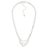 Silver Layered Chain Link Necklace