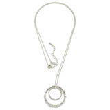 Textured Metal Nesting Hoop Pendant Necklace