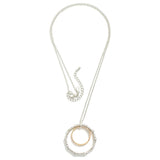 Textured Metal Nesting Hoop Pendant Necklace