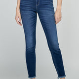 Mid Rise Crop Skinny with Frayed Hem