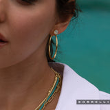 White Opal Mini Serafina Hoop Earrings