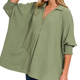 Airflow Collar Tee – Light Olive