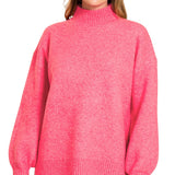 Mock Neck Sweater – Fuchsia