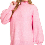 Mock Neck Sweater – Pink