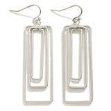 Silver Rectangle Earrings