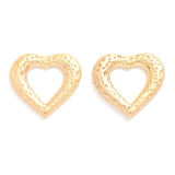 Gold Heart Textured Earrings