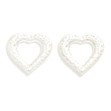 Silver Heart Textured Earrings