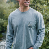 Camo Hunting Dog - L/S - Dark Heather Grey