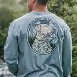 Camo Hunting Dog - L/S - Dark Heather Grey
