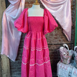 Pink Puffy Sleeve Dress