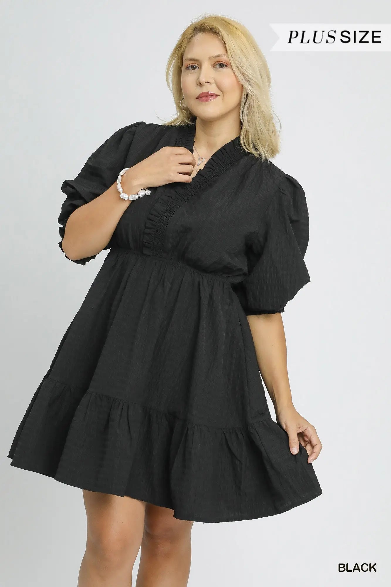 Curvy Black Ruffle Smock Dress XXL Curvy Black Ruffle Smock Dress XXL