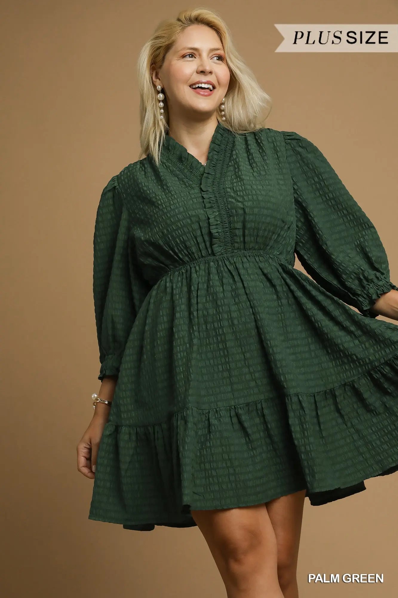 Curvy Green Ruffle Smock Dress Extra Large Curvy Green Ruffle Smock Dress Extra Large