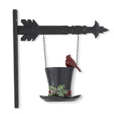 9" Black Resin Top Hat Vase with Cardinal Arrow Replacement