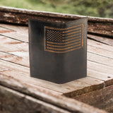 American Flag Burnished Leather Secretary Wallet