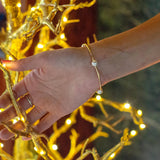 8mm White Blessing Bracelet with Gold Filled Tubes: L