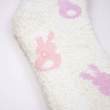 Women's Bunny Snuggle Socks   White/Pink   One Size