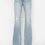 Judy Blue Mid Rise Tummy Control Distressed Flare Jeans