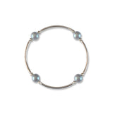 8 mm Gray Crystal Pearl Blessing Bracelet 7.5"