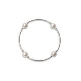 8 mm White Crystal Pearl Blessing Bracelet 7.5"