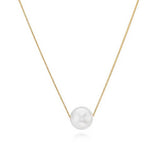 White Pearl Blessing Necklace In Gold-Filled
