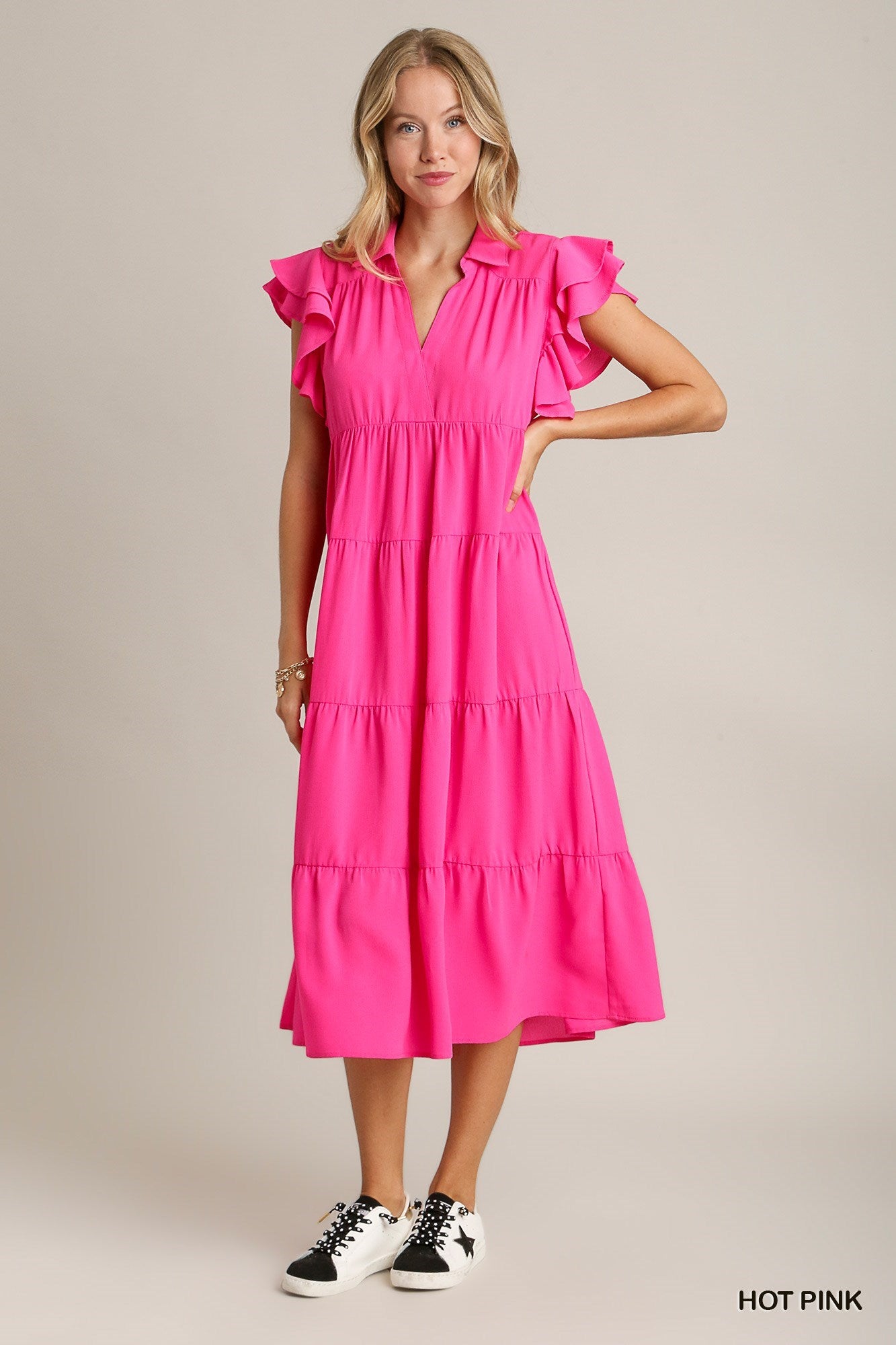 Hot Pink Midi Dress Sweet Serendipity Hot Pink Midi Dress Sweet Serendipity