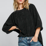Black Chenille High-Low Top