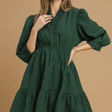 Palm Ruffle Smock Dress