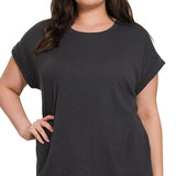 Black Curvy Basic Modal Tee