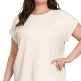 Sand Beige Curvy Basic Modal Tee