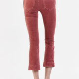 JEANNE SUPER HIGH RISE CROPPED FLARE CORDUROY PANTS CINNAMON