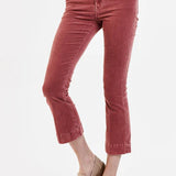 JEANNE SUPER HIGH RISE CROPPED FLARE CORDUROY PANTS CINNAMON