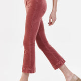 JEANNE SUPER HIGH RISE CROPPED FLARE CORDUROY PANTS CINNAMON