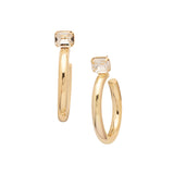 Crystal Keeley Emerald Cut Hoop Earrings