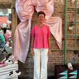 Pink Camilla Ruffle Peplum Top