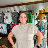 Light Mocha Mock Neck Sweater