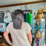 Light Mocha Mock Neck Sweater