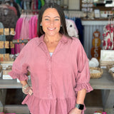 Smocked Charm Corduroy Top