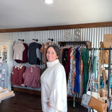 Solid 3/4 Dolman Sleeves Turtleneck Pullover