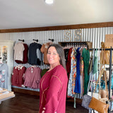 Burgundy Waffle Knit Top