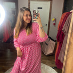 Pink printed maxi dress