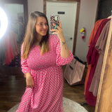 Pink printed maxi dress