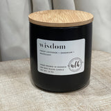 WISDOM" 13 oz. soy wax blend candle