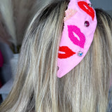 Luscious Love" Seed Bead Lips Headband