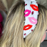 Luscious Love" Seed Bead Lips Headband