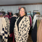 Wild Elegance Oversized Animal Print Cardigan