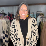 Wild Elegance Oversized Animal Print Cardigan