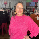 Cozy Chic Fuchsia Pullover Sweater Top