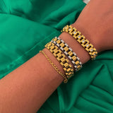 Chansuttpearls Two-Tone Watch Band Bracelet