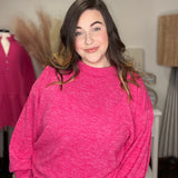 Cozy Chic Fuchsia Pullover Sweater Top